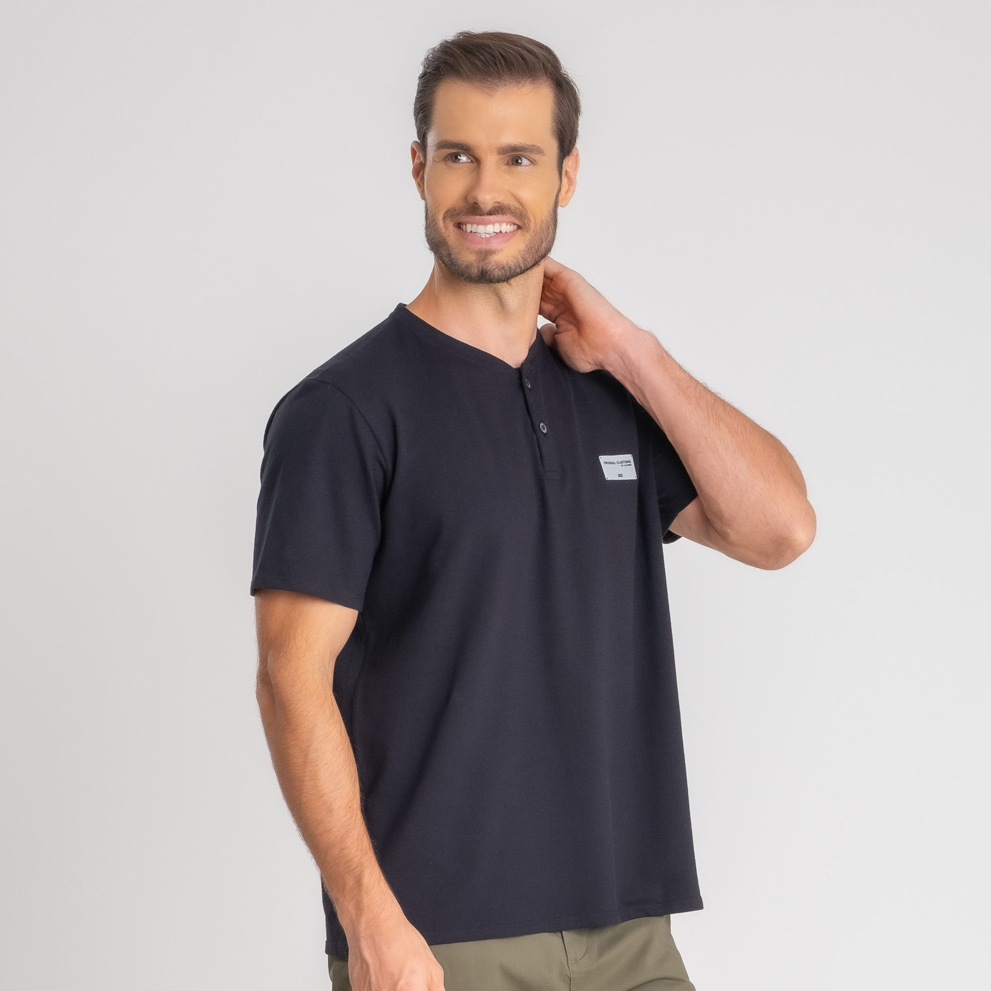 Camiseta Henley Manga Curta Summit